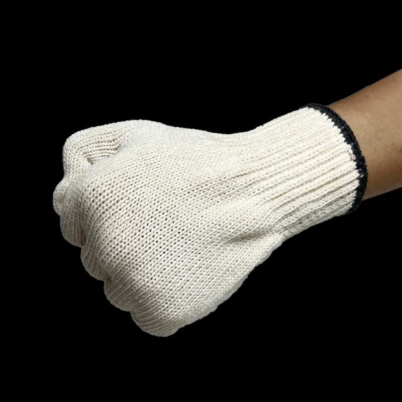 Hilo de algodón blanco Hilo fino laboral de alta calidad antideslizante resistente al desgaste sitio de construcción trabajo protección laboral protección de seguridad guantes de hardware al por mayor