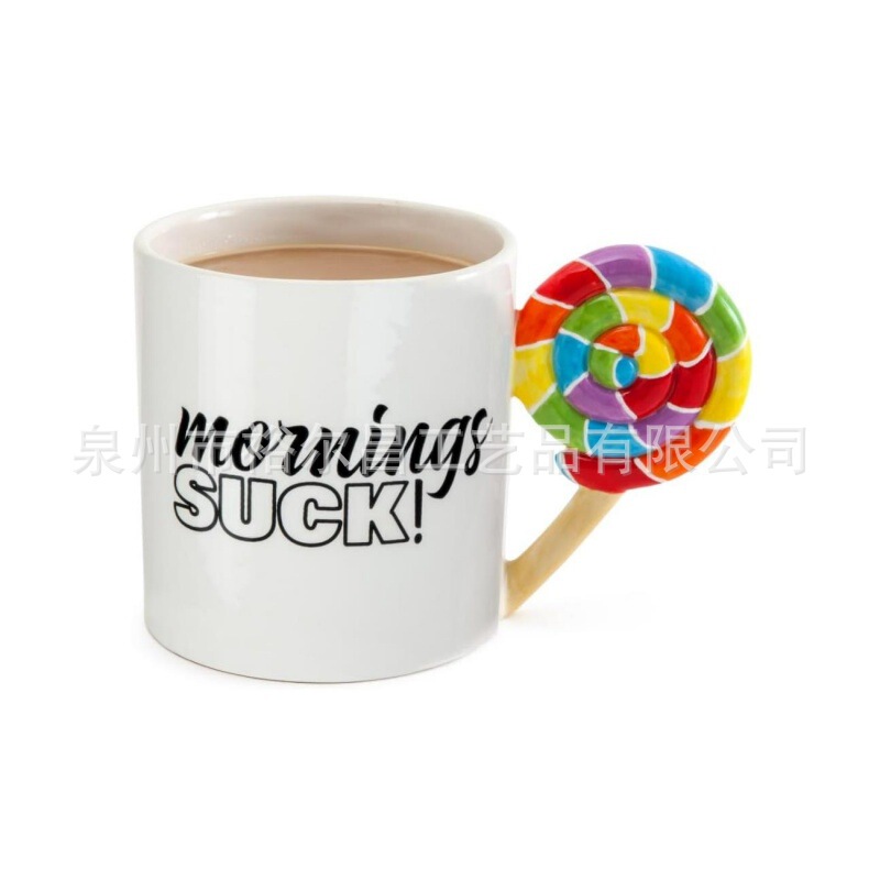 Novelty Ceramic Cup Special-shaped Coffee Cup Creative Lollipop Milk Cup Interesting Mug Cross-border Hot Selling Cup