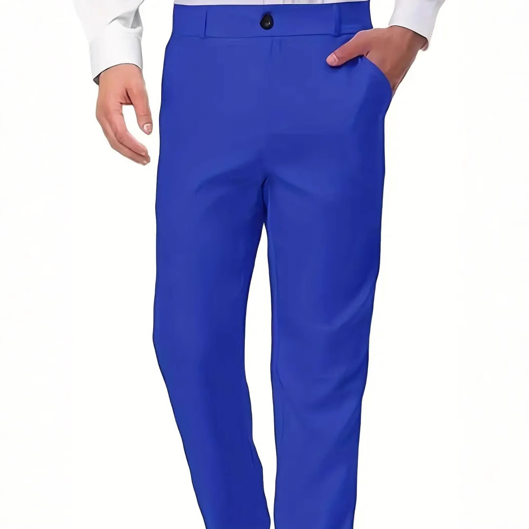 2025 Summer New Cross-border Men's Casual Pants Solid Color Light Business Trousers Slim-fit Sports Trousers