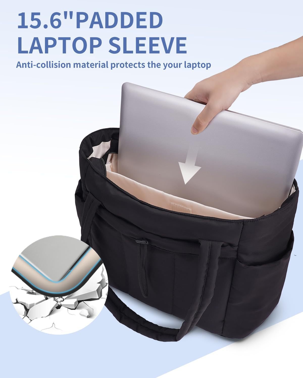 Stok Yeni Model Kapitoneli Tote Çanta Büyük Kapasiteli Kadın Çok Bölmeli Notebook Bilgisayar Çantası Kadın El Çantası Omuz Çantası