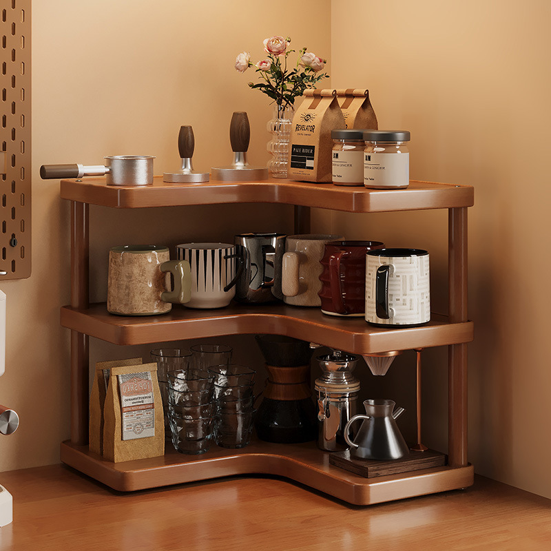 Estante de almacenamiento de inodoro Taza de menú de cocina Taza de agua Taza de almacenamiento de cubierta de mesa de bambú multicapa Estante de almacenamiento de esquina de escritorio de bambú sin perforación