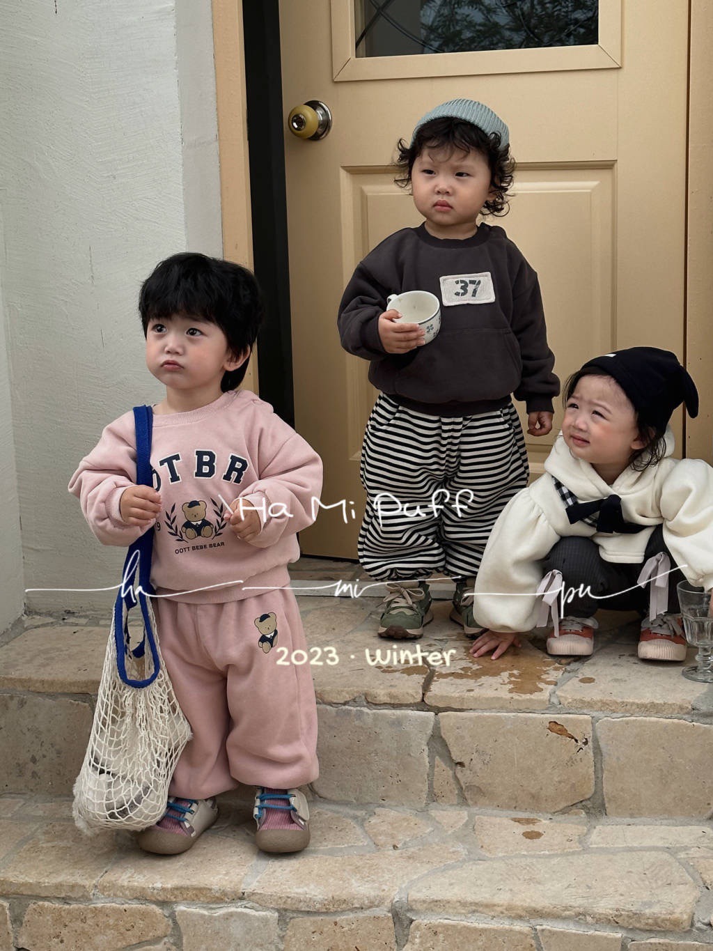 Ropa engrosada para Bebés Ropa de salida para bebés Otoño e Invierno estilo coreano ropa para niños bebé suéter forrado de lana image 2