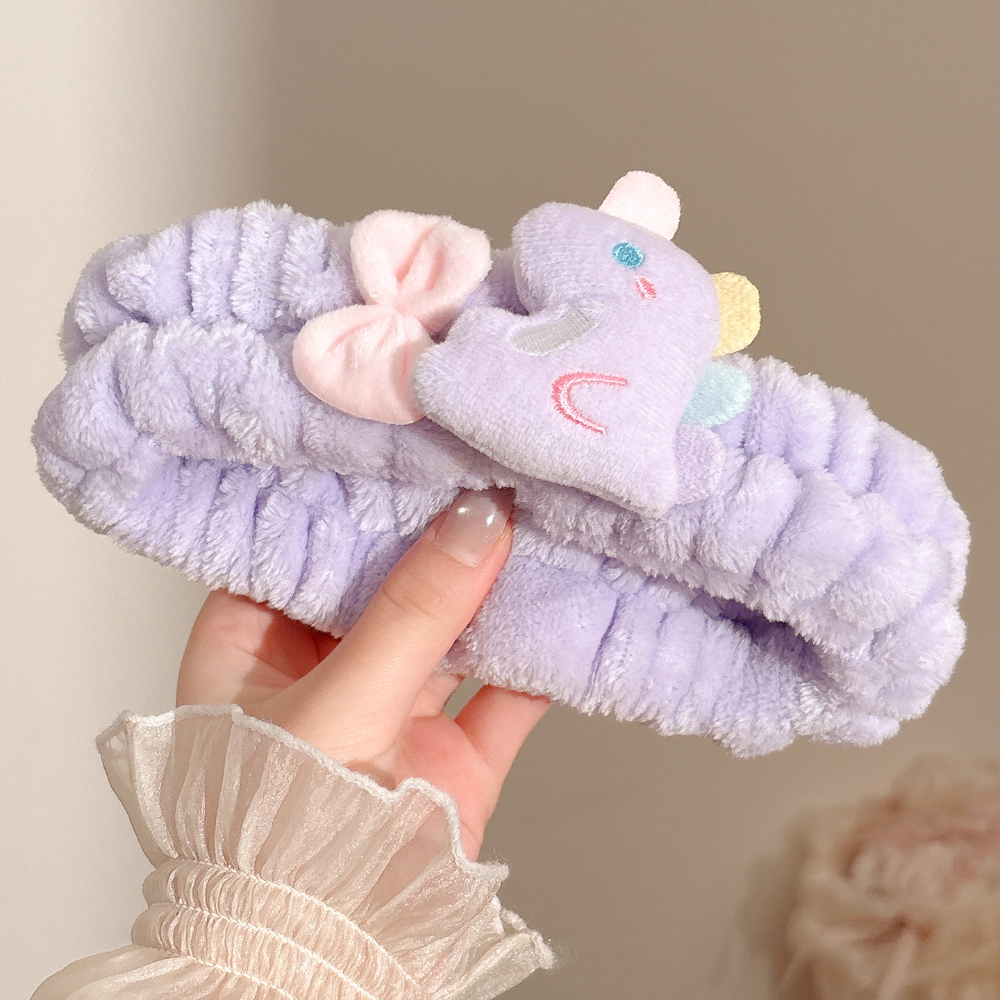 Maquillaje y lavado de la cara especial banda de cabello para mujeres primavera y otoño invierno dulce multifuncional antideslizante de alta elasticidad no estrangulación banda de cabello