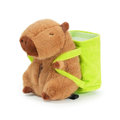 Kapibala car tissue box trash can cartoon cute plush car armrest box carton storage bucket (Car tissue box/set) - capabala-tissue-box-back-bucket