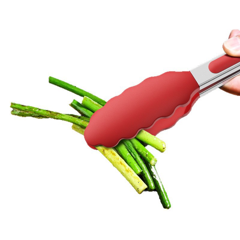 Clipe de barbacoa silicona resistente al quemado resistente a altas temperaturas clip de filete frito clip de pan asado clip de colza frita clip de tijeras