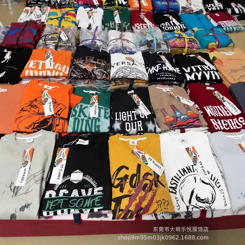 400g American Retro Heavyweight Loose-Fitting Pure Cotton Short-Sleeve Southeast Asia and Latin America Ment-Shirt Men's T-Shirt