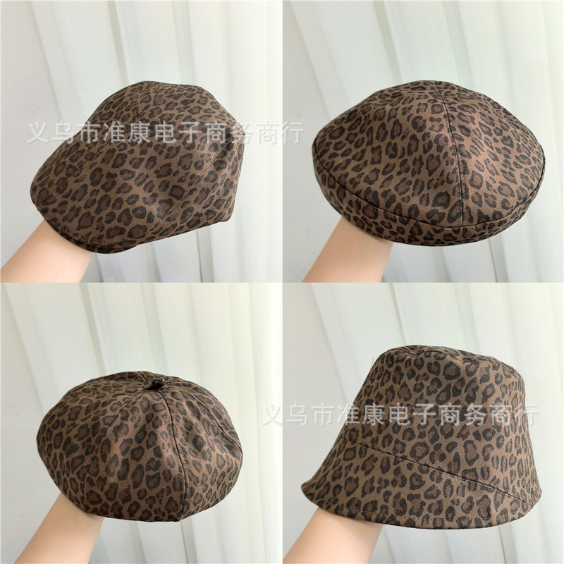 美式复古豹纹贝雷帽女2025新款辣妹时髦气质百搭显脸小画家帽子潮|undefined