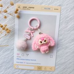 立体植毛三歳DIYアクセサリーアクセサリーアニメ萌え粒キーホルダー