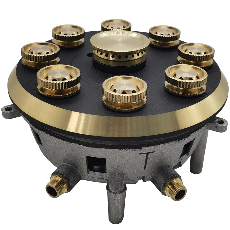 精巧炉头配件通用嵌入式燃气灶具HDB-004九头全铜猛火燃烧器