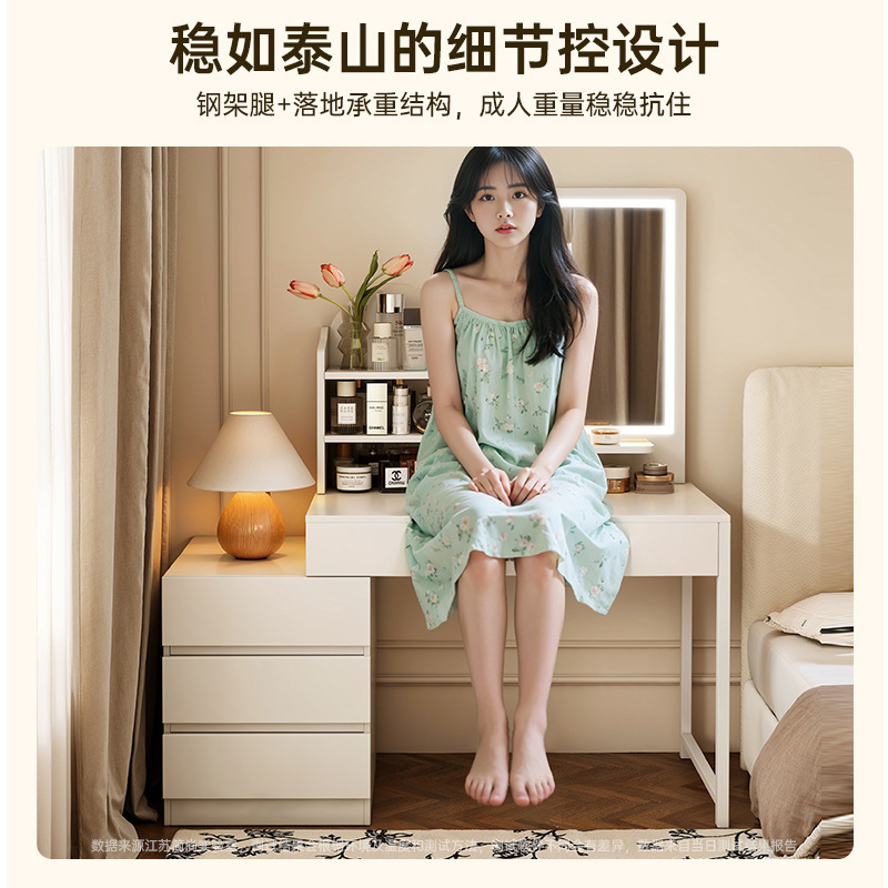 Wardrobe de madera maciza dormitorio estante moderno simple armario de almacenamiento casero armario de almacenamiento multifuncional mesa de maquillaje mesa