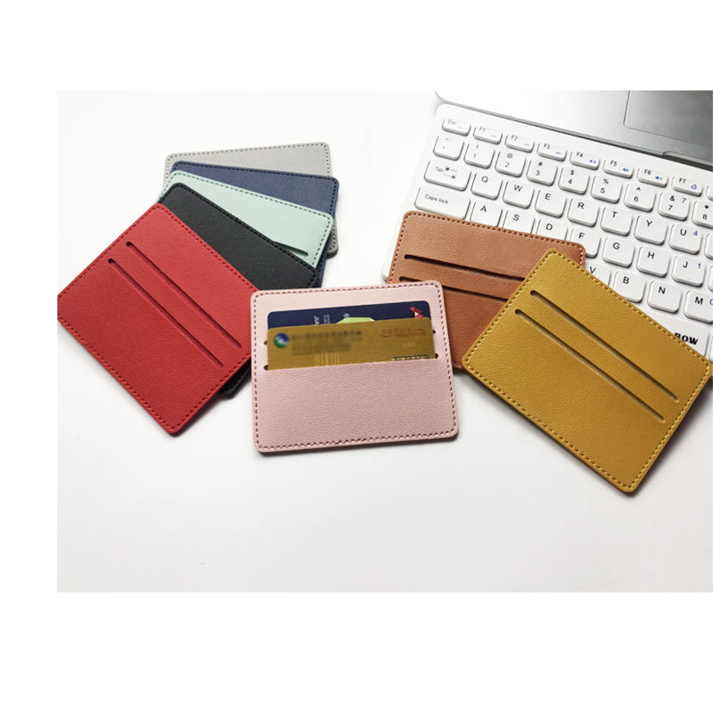 Unisex Solid Color Pu Leather Open Card Holders display picture 2