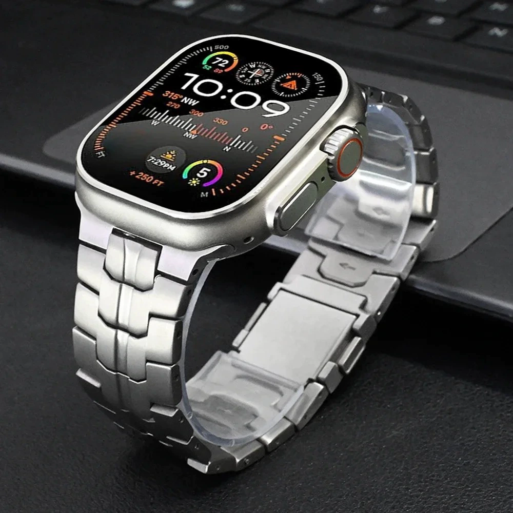 Приложение к Apple Watch Apple Watch9 Ultra титановый сплав ремешок iWatch 8 Iron Man магнитная пряжка