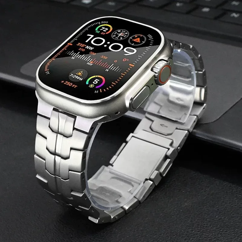 Приложение к Apple Watch Apple Watch9 Ultra титановый сплав ремешок iWatch 8 Iron Man магнитная пряжка