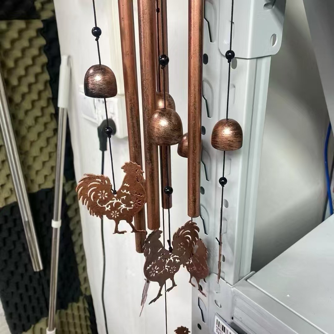 Vintage Metal Rooster Wind Chime For Garden And Outdoor Decor_voghion.com