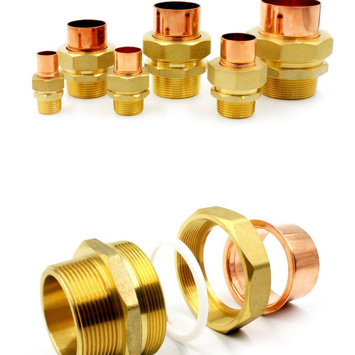 Accesorios de la válvula de bola de unión de la válvula de conexión floja de alambre exterior de cobre rojo que flanquea accesorios de tubería de fontanería DN15-67