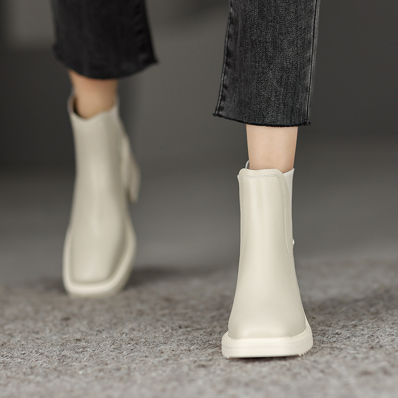 CHIKO Isabel Square Toe Block Heels Ankle Boots