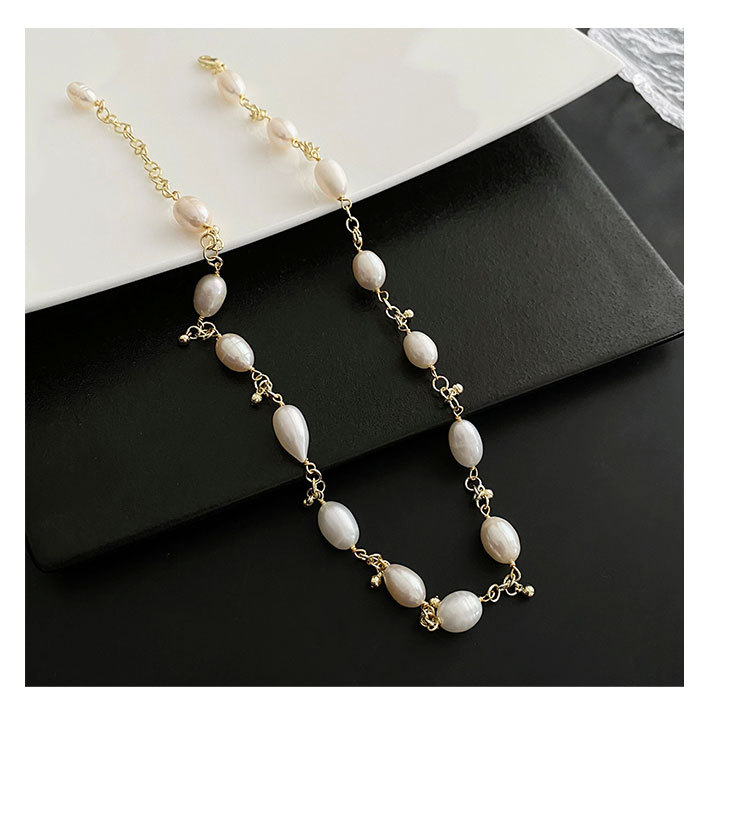 INS Style Round Pearl Copper Plating Necklace 1 Piece