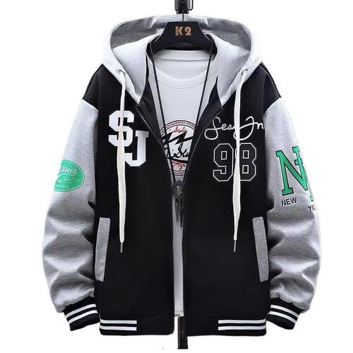 Heavy hooded hooded hoodie men's spring and autumn 2024 new style loose American autumn boys 'autumn winter jacket men's outer