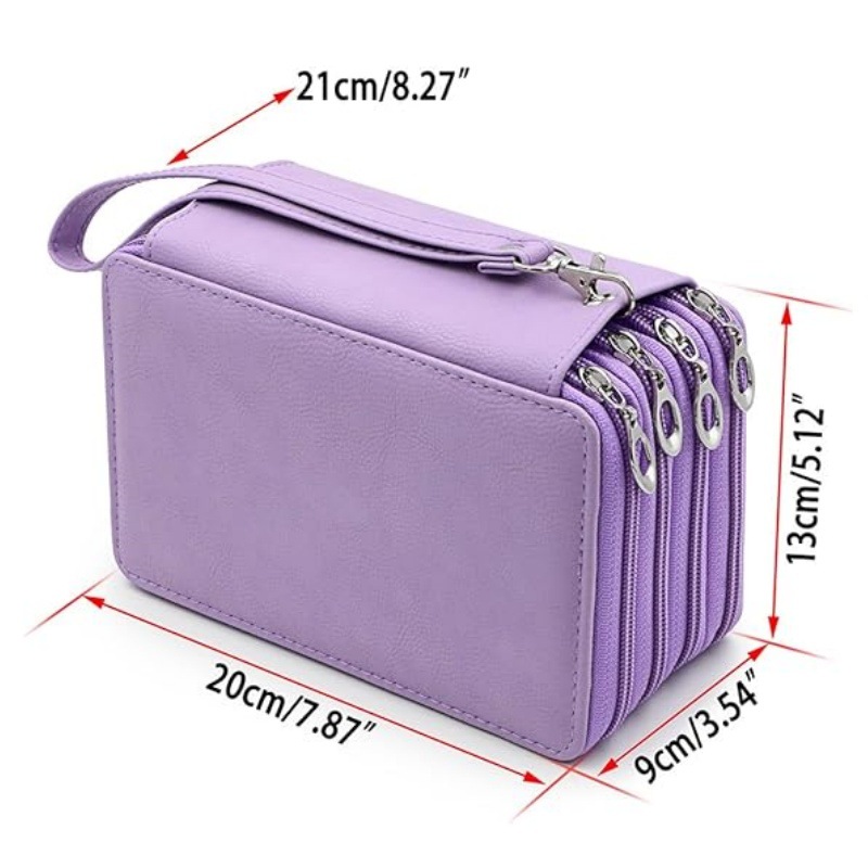 Estuche minimalista japonés de PU con 72 agujeros y 4 capas para estudiantes, bolsa de almacenamiento vertical para dibujo, venta al por mayor transfronteriza.