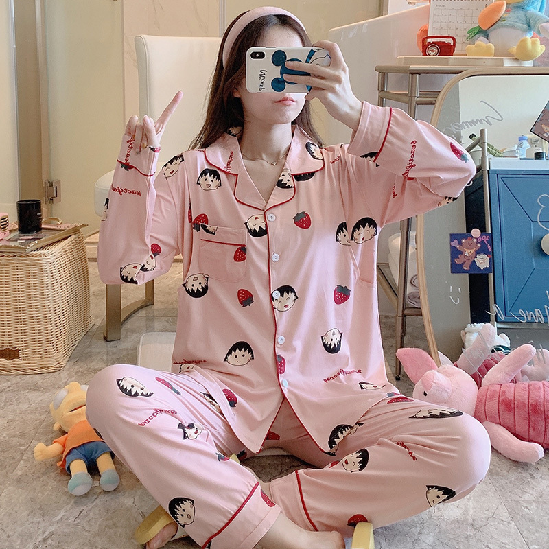 Pregnant women's pajamas autumn and spring confinement clothes long sleeve suit cardigan cute nursing clothes nursing prenatal and postnatal home clothes Pregnant women's pajamas autumn and spring confinement clothes long sleeve suit cardigan cute nursing clothes nursing prenatal and postnatal home clothes
