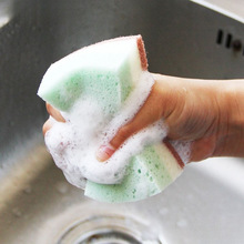 日本进口 洗碗耐用高密海绵百洁布沾油魔力清洁洗锅厨房神器5片装