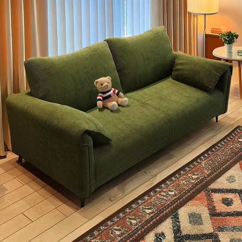 Big Sale Small Sofa Living Room 2025 New Style Simple Cream Style Small Apartment Straight Row Double Leather Art Sofa Rental Room