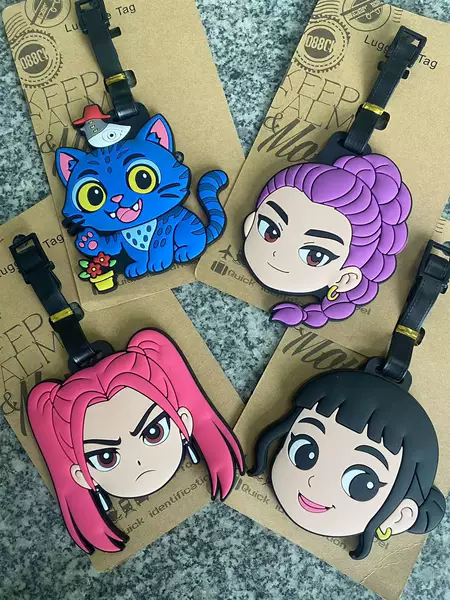 Cartoon K-Pop Hunter Witch Group Luggage Tag Travel Bag Identification Tag Check-In Boarding Pass Pvc Soft Plastic Tag