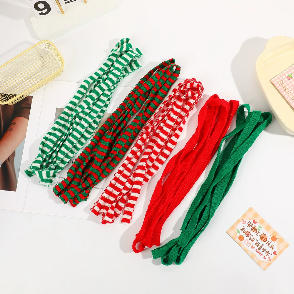 Новая трансграничная рождественская лента: плетеная пряжа, лента для украшения, материал для шарфов и бантов с рождественскими мотивами (олень, снеговик)