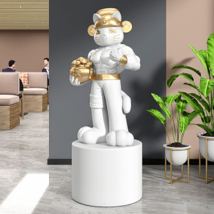 Muscle God of Wealth Lucky Cat Opening Gift Floor Ornament Housewarming Gift Front Desk Decorative Decoration