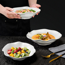 创意木纹陶瓷餐具蔬菜沙拉碗个性异形碗花朵碗家居实用拉面碗汤碗