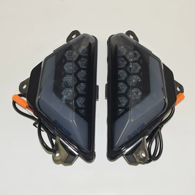 Suitable for Kawasaki ZX6R ZX25R ZX4R ZX4RR Z1000SX Modified LED Front Turn Signal Daylight (Motorcycle tail) - smoky-black