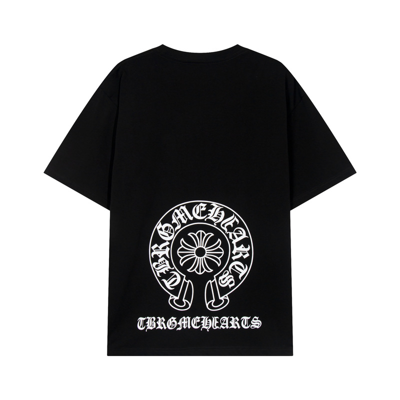クロスボーダー高バージョン CH Crowe's 新しいクロス オスマン語刺繍 ユニセックス カジュアル ルーズ 半袖 T シャツ|undefined