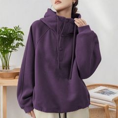 连帽卫衣女加绒加厚防风时尚秋冬新款休闲百搭宽松保暖打底上衣潮