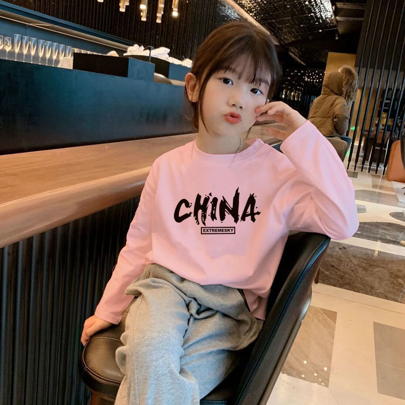 H2328 # 100% 純綿子供長袖ボトムシャツ春秋プリント洋気カジュアルtシャツ女の赤ちゃん上着潮t|undefined