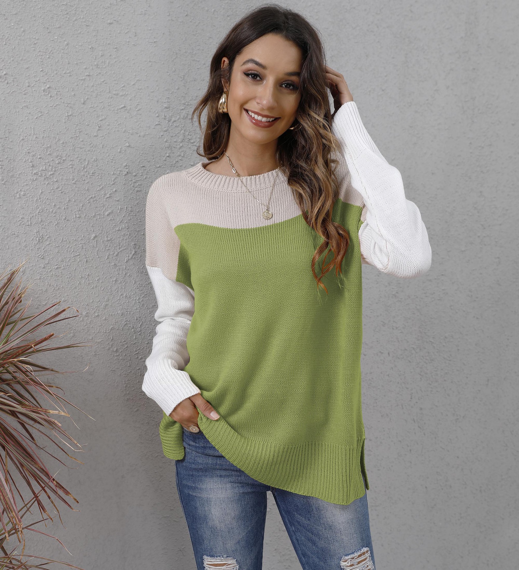 Women's Knitwear Long Sleeve Sweaters & Cardigans Contrast Binding Streetwear Color Block display picture 8