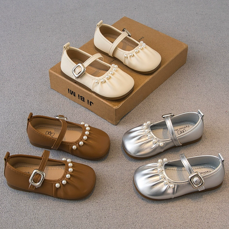 Симпатичные ботинки принцессы из жемчуга для девочек весной и летом 2025 года