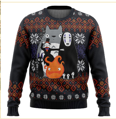 2024 venta caliente 3D impresión digital spot hombres casual todo-fósforo hombro de manga larga suéter suelto cuello redondo