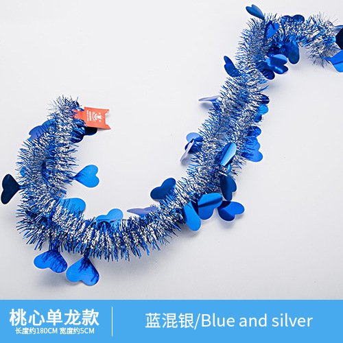 복숭아 심장 싱글 드래곤 블루 혼합 실버