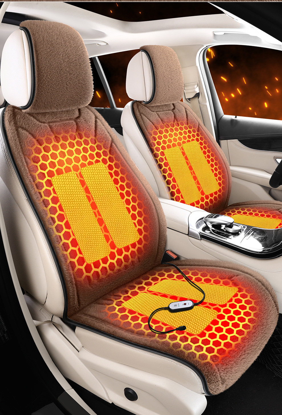 Cross-Border Graphene Automotive Supplies Multifunctional Heated Seat Cushion 12V Seat Pad Universal Car Heating Wholesale Factory