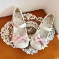 (Meow Claw Party) Kitten Toast Оригинальная лолита Маленький низкий каблук Cat Claw Bow Милый и сладкий... белый