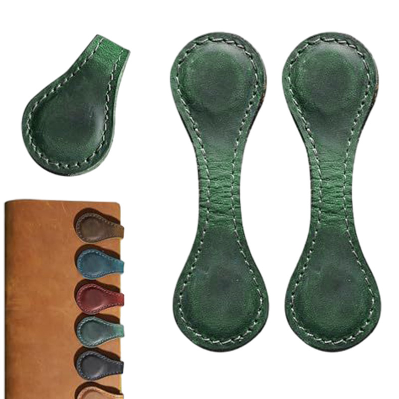 Feideli Amazon caliente de cuero genuino titular de libro magnético retro estudiante marca de lectura marcador titular de la cuenta de mano de doble cara