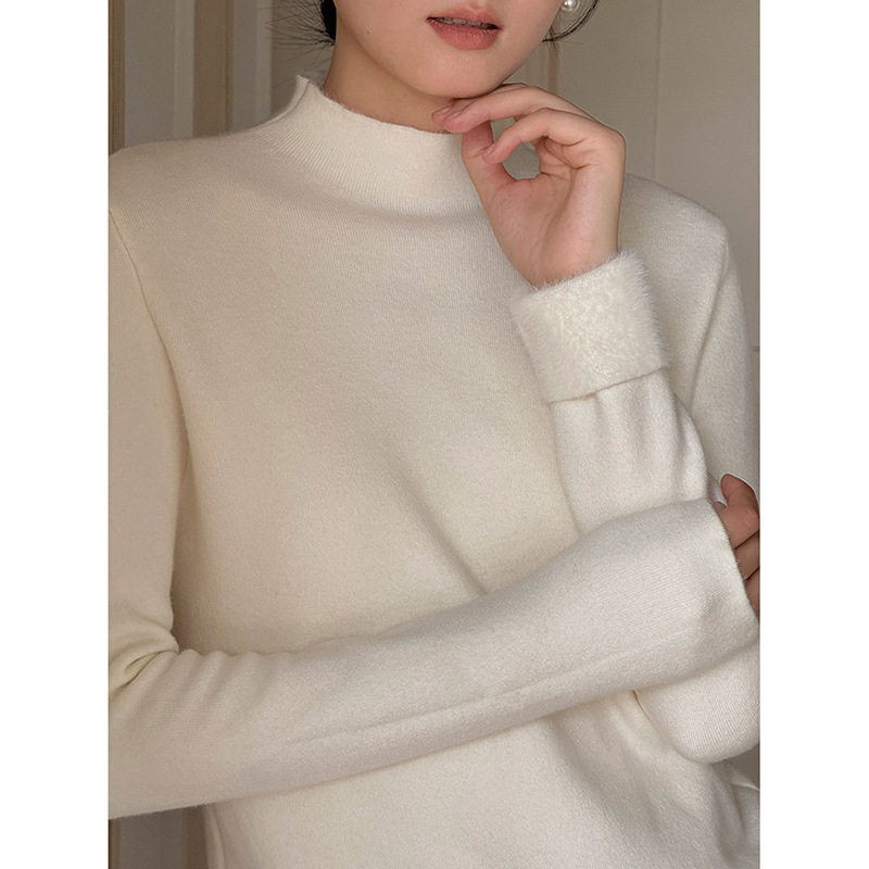 【命を守る一体パイル7色】歌铭半高襟インナーシャツ冬新作ニットセーターJ547B