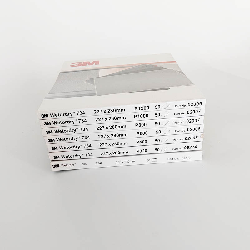 3M734砂纸 800目 湿涂或干涂在油漆底漆涂层金属上作业 划痕去除