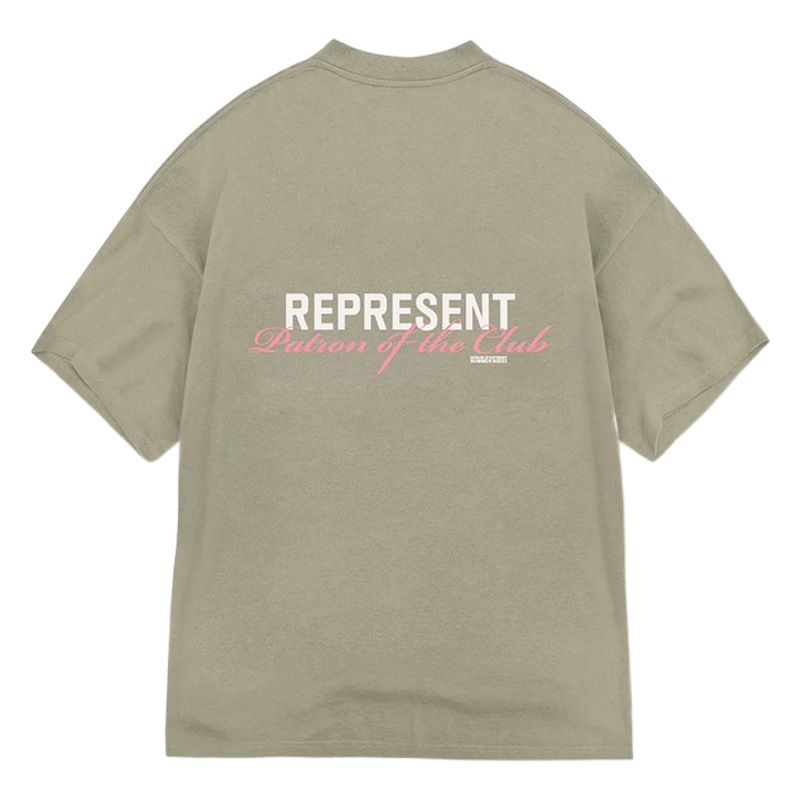 Heavy High Street REPRESENT REP color Carta marca de moda retro suelta de verano americano de los hombres de manga corta Camiseta