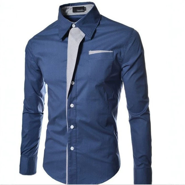 AliExpress eBay nueva camisa a rayas parche diseño camisa de manga larga 7 colores 5 tamaños A20/20