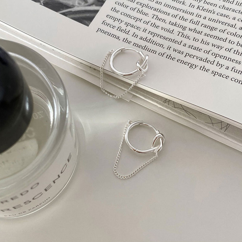 Earrings for Women with Unique Design, Knotted Hoops, Cool and Stylish, Minimalist Style, Trendy Influencer Fashion, Chain Ear Cuffs