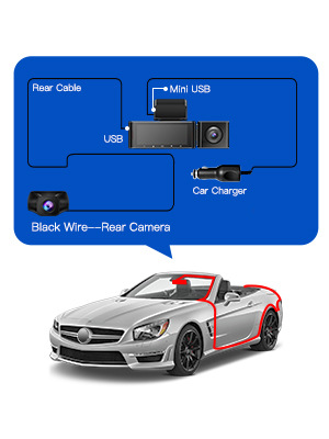 AZDOME driving recorder three lens recorder 4K 1080P 1440P built-in WIFI GPS car track