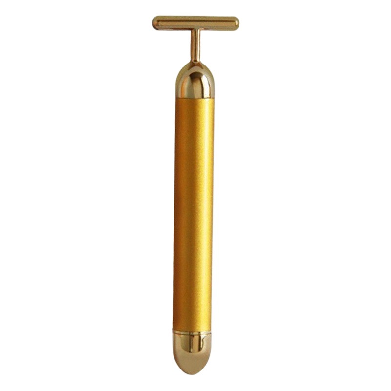 Cross-Border Foreign Trade Beauty Stick 24K Gold Massage Stick T-Shaped Electric Massager Massage Lifting Beauty Gold Stick