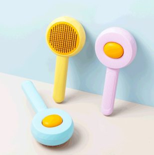 New Macaron Pet Automatic Push Hair Comb Dog Air Cushion Massage Comb Cat Comb One Button Hair Removal Brush Dog Comb