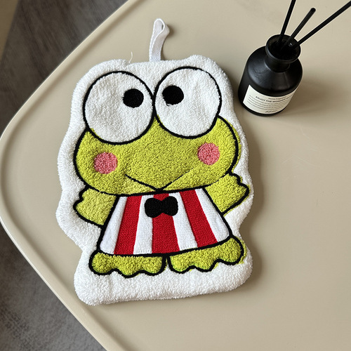 Hand Towel Cartoon Cute Hanging Double Layer Thick Absorbent Soft Coral Velvet Children's Handkerchief